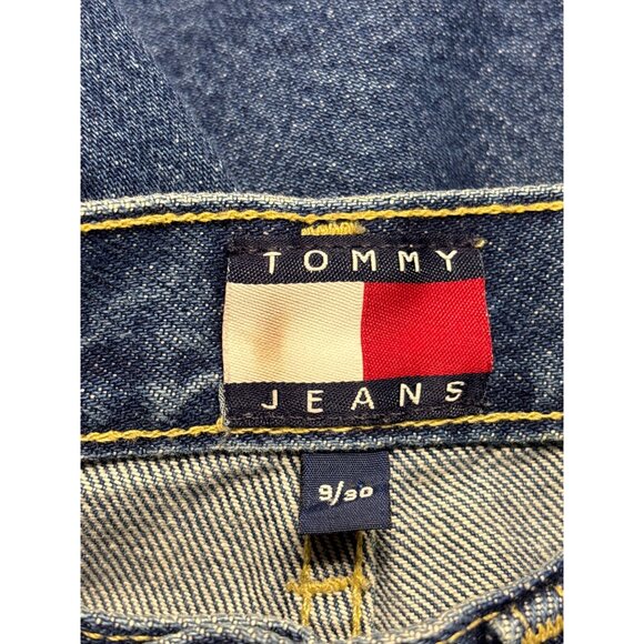 Vintage Y2K Tommy Hilfiger Denim Slim Jeans 9/30 Cotton Made In USA Blue - Picture 5 of 6